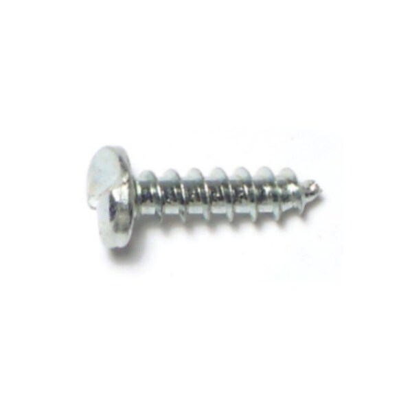 Sheet Metal Screw, #10 x 3/4 in, Zinc Plated Steel Pan Head Slotted Drive, 30 PK